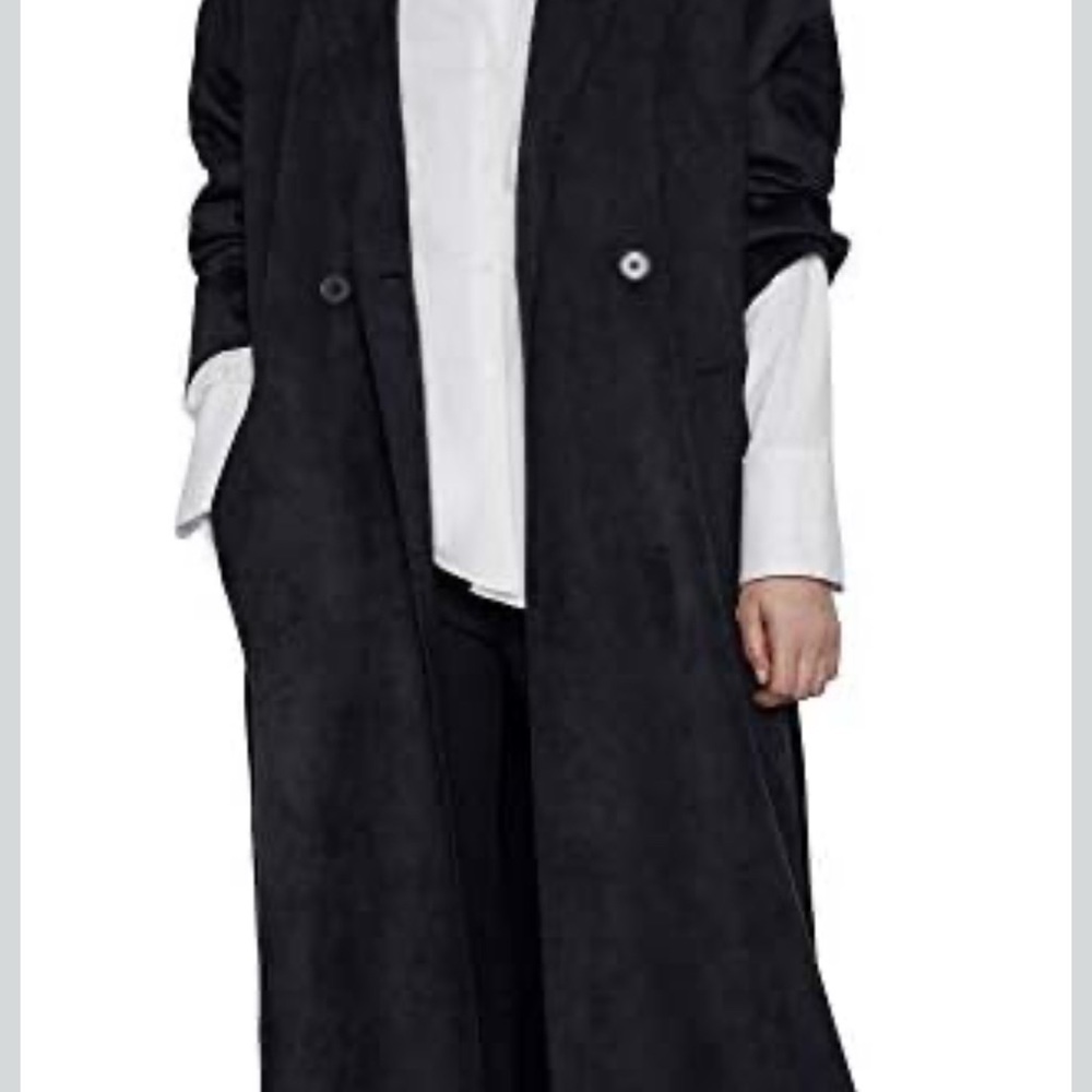 Zara Black Trench suede Long Coat